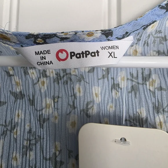 🔥5 FOR $25🔥NWT Lightweight Long Sleeve Blue Floral Stretchy Dress, XL - Picture 5 of 7